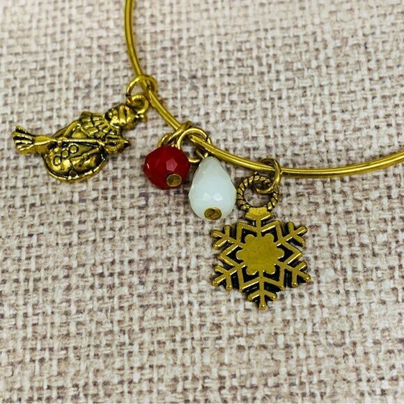 Gold Christmas Holiday Charm Bracelet - Picture 3 of 3